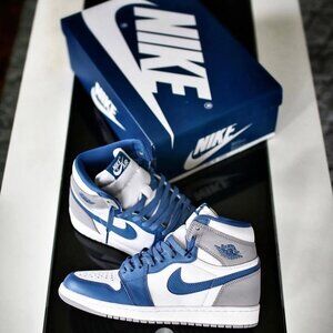 Air Jordan 1 Retro High OG True Blue Sneakers Authentic Brand New Size 8